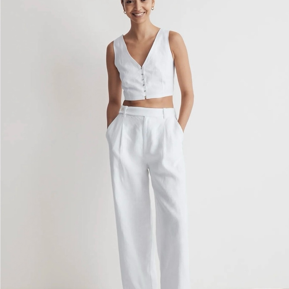 NWT Madewell The Harlow Wide-Leg Pant in 100% Linen